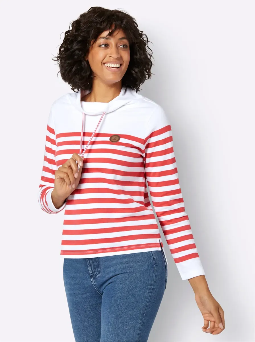 

Толстовка в стиле casual Casual Looks, цвет Weiß-Grapefruit-Geringelt