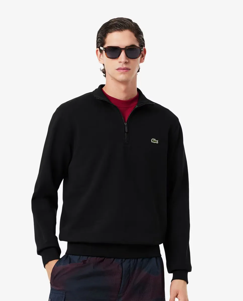 

Мужская толстовка с высоким воротником на молнии из флиса Lacoste, черный