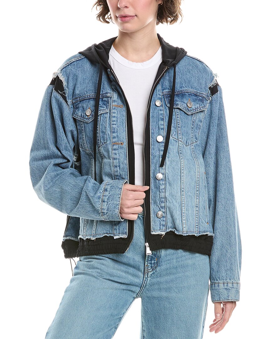 

SIMKHAI Austin Комбинированный худи с шерстяной курткой, синий