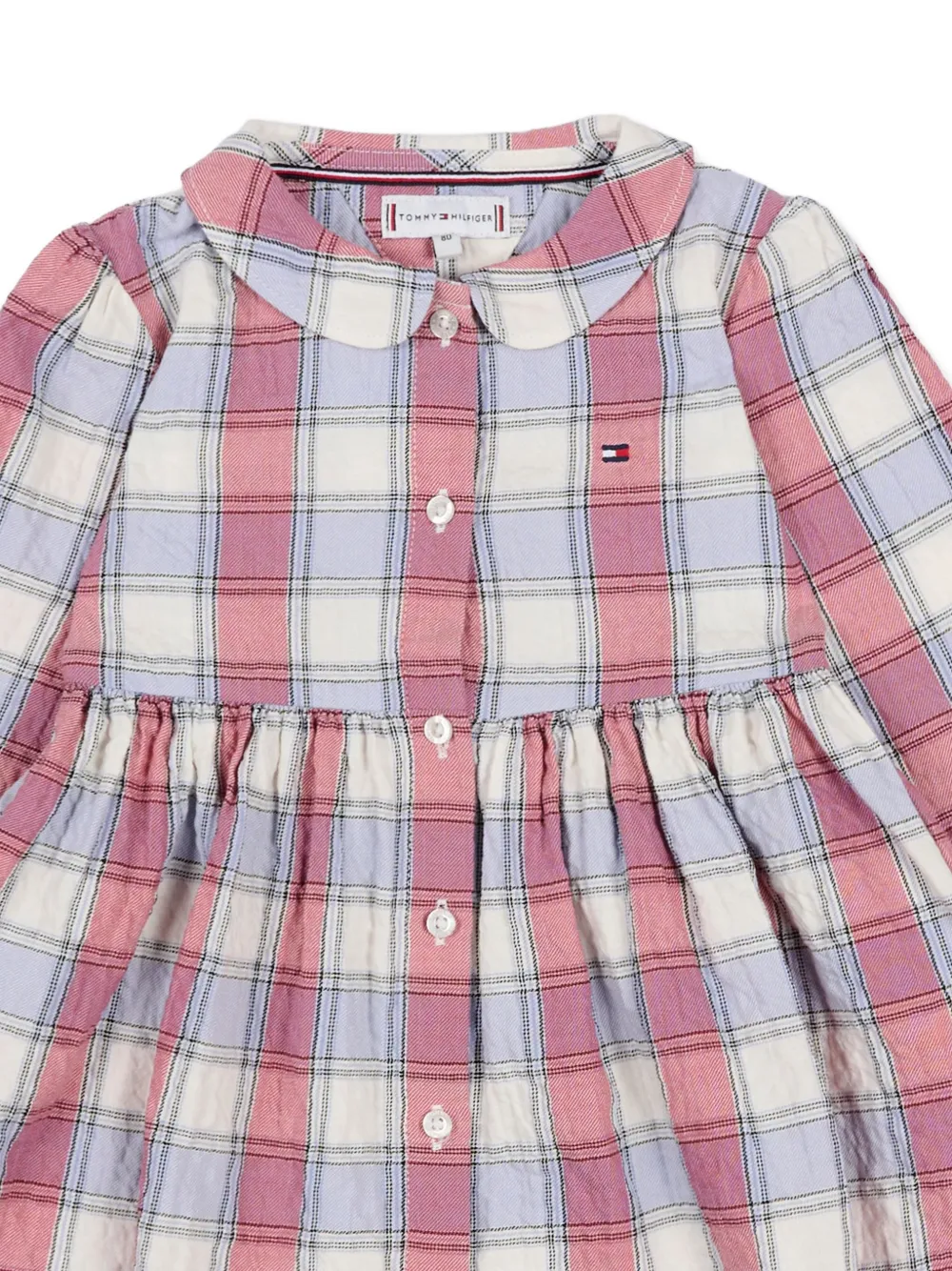 Платье в клетку с длинными рукавами Tommy Hilfiger Junior, розовый — фото 3