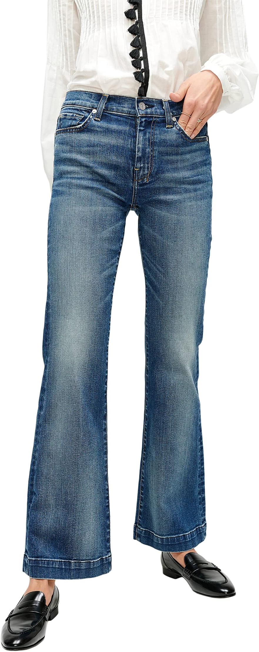 

Джинсы 7 For All Mankind Tailorless Dojo in Distressed Authentic Light, Distressed Authentic Light