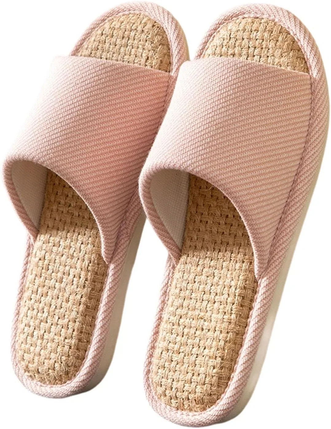 Шлепанцы Badeschuhe Damen Sandalen Herren Badelatschen Leichte Leinen Hausschuhe für Frauen Perfect für Drinnen Bequeme Schuhe für Paare Stilvolles und Gemütliches Design Generic, Pink
