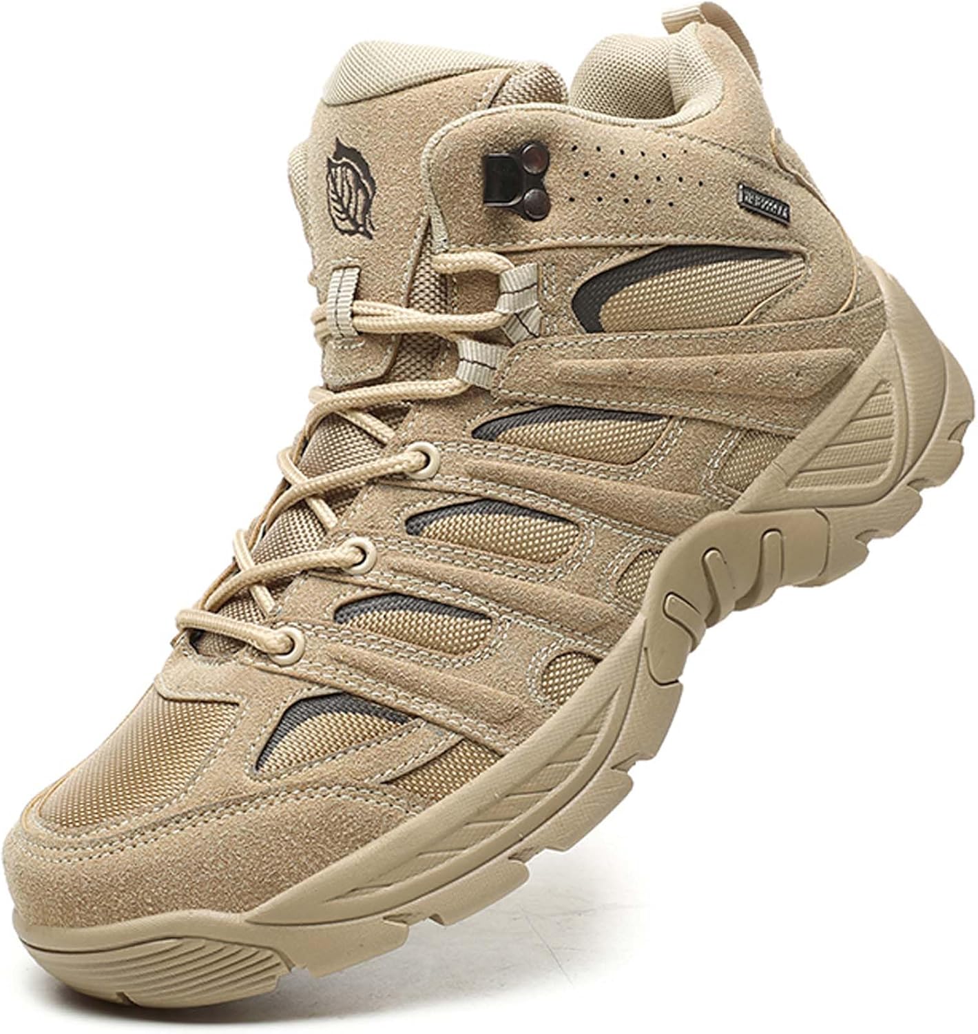 

DZBAJRQM Мужские военные тактические ботинки Водонепроницаемые походные ботинки Повседневные ботинки Для активного отдыха Мотоциклетные боевые ботинки Военные пустынные ботинки Легкие и удобные ботинки для работы в течение дня, хаки