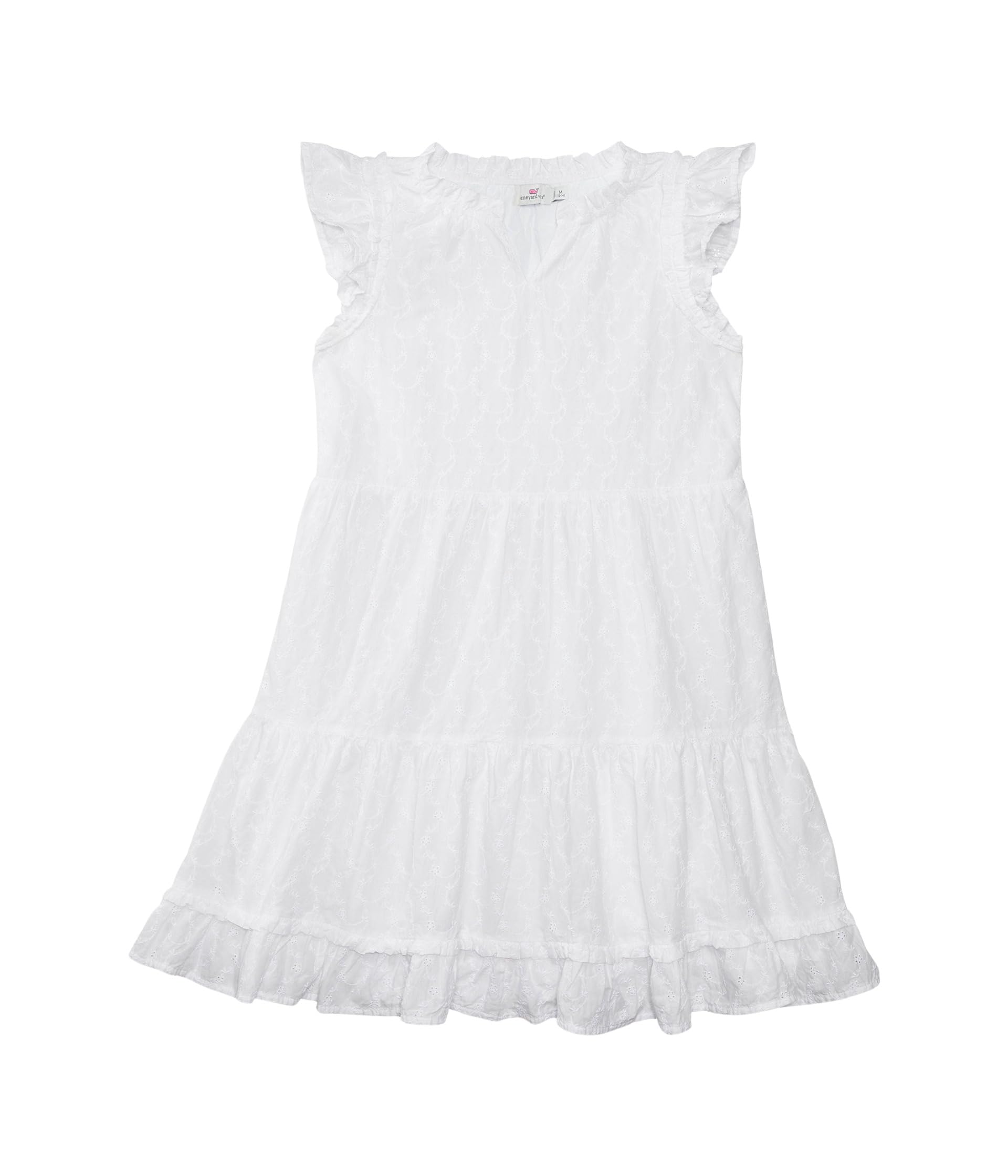 

Платье Vineyard Vines Kids Eyelet Ruffle Dress, цвет White Cap
