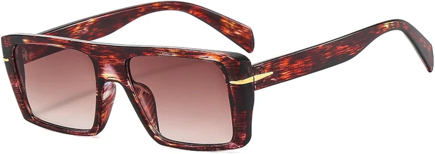 

Ретро солнцезащитные очки для женщин, защита от УФ-излучения UV400, модный леопардовый принт, зеленые очки для мужчин, заклепки, трендовый панк TKKTLLT, Flower-lightbrown