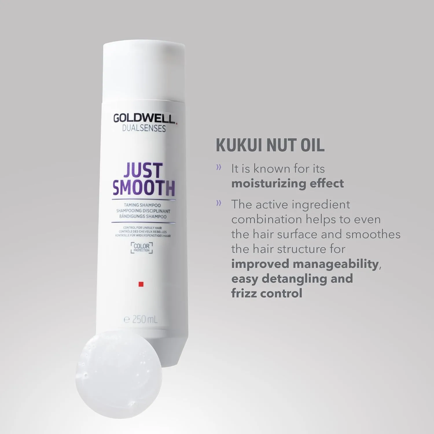 Шампунь Goldwell Dualsenses Just Smooth Taming против пушистости и контроля влажности 1000 мл (.) — фото 3