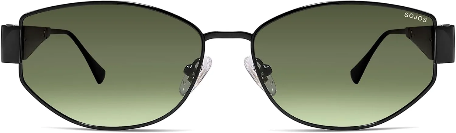 

Поляризованные солнцезащитные очки SOJOS для женщин, модные шестиугольные солнцезащитные очки в стиле ретро с защитой от УФ-излучения UV400 SJ1257, Matte Black/Green