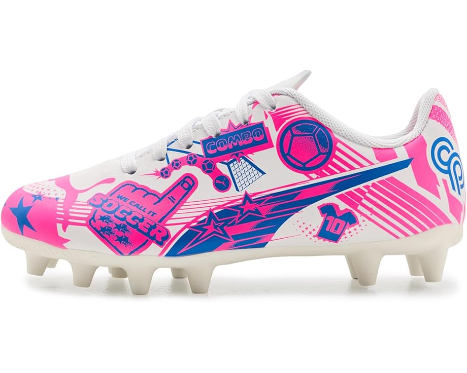 Детские бутсы Puma Ultra Pulisic Artificial, Firm Ground (для малышей/детей/подростков) PUMA Kids, White/Poison Pink/Ultra Blue — фото 4