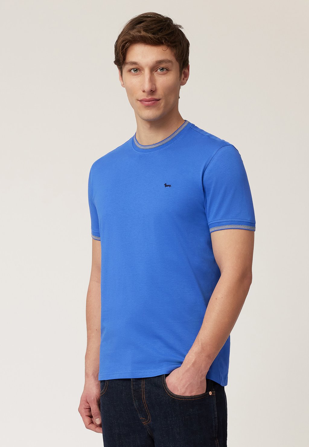 

Базовая футболка CON COLLO E ORLI A RIGHE Harmont & Blaine, цвет Blu Reale