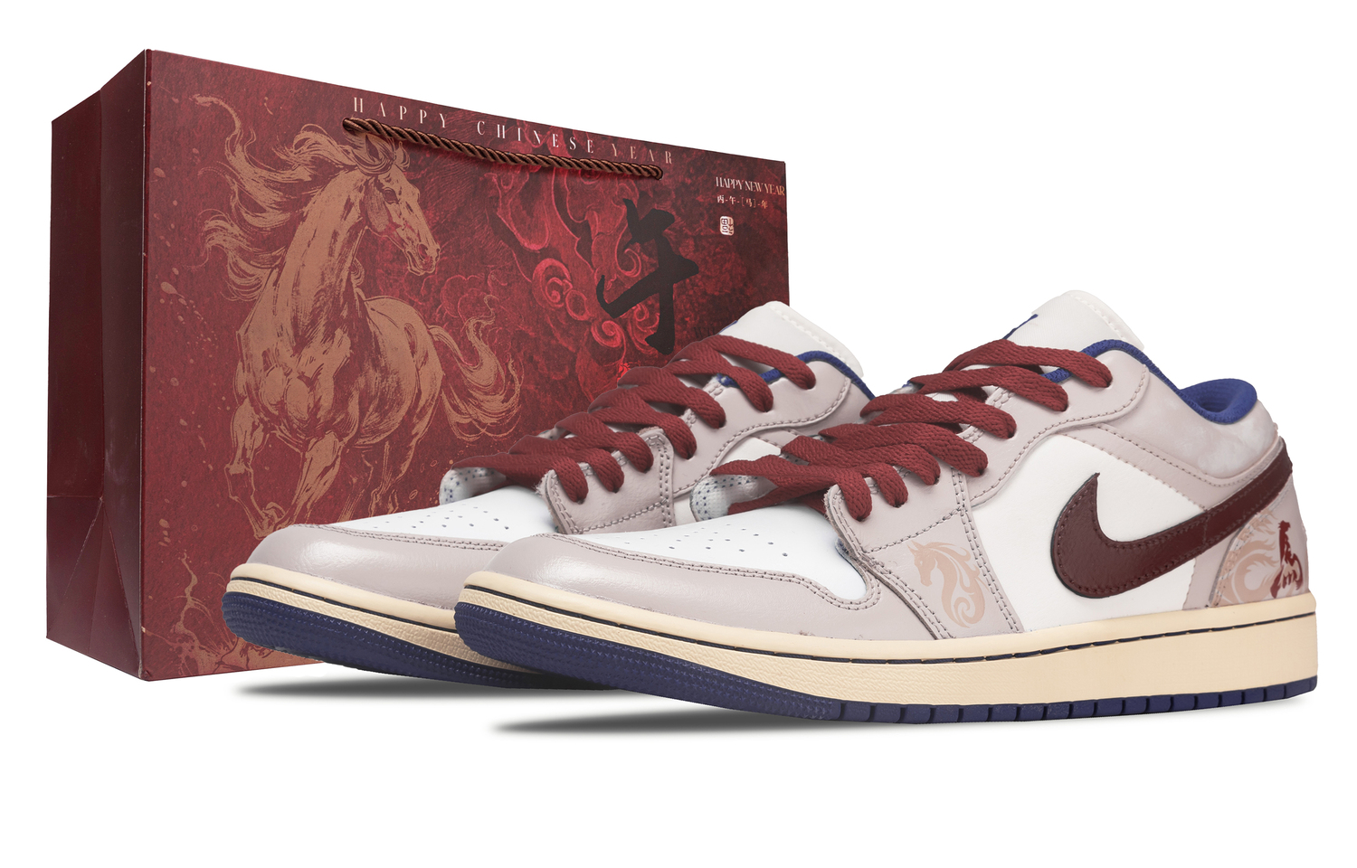 

Jordan Air 1 Ma Zhihongtu Slip Resistant Abrasion Resistant низкие кеды мужские бежево-красные