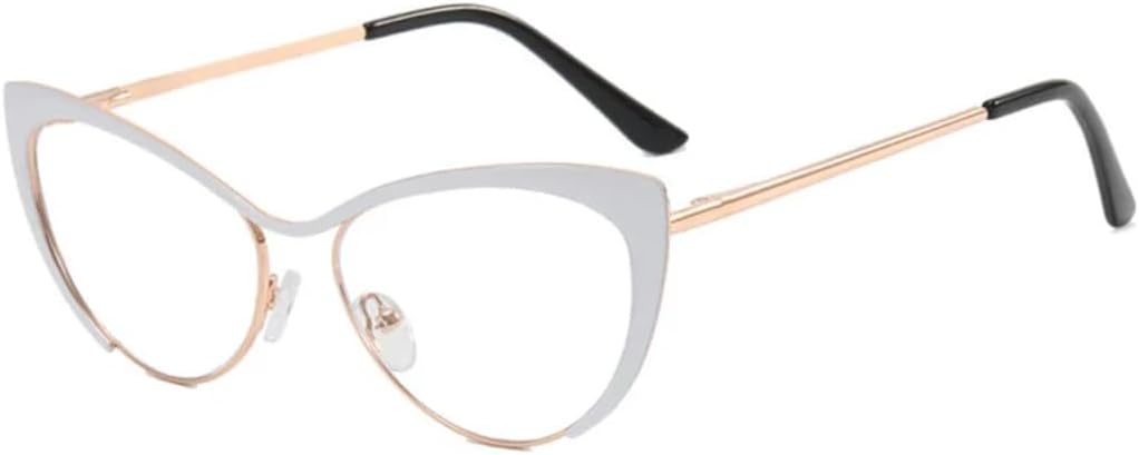 

Женские солнцезащитные очки Shauna с защитой от синего света, оправой «кошачий глаз», пружинным шарниром и металлическим градиентом, защита от УФ-излучения UV400 VVTWSSW, White Clear