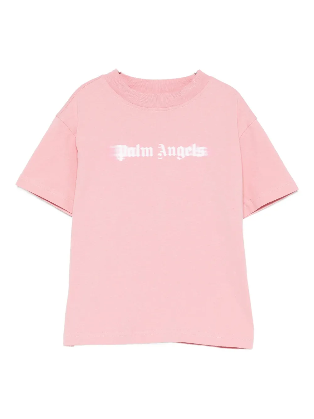 

Хлопковая футболка с размытым логотипом Palm Angels Kids, розовый