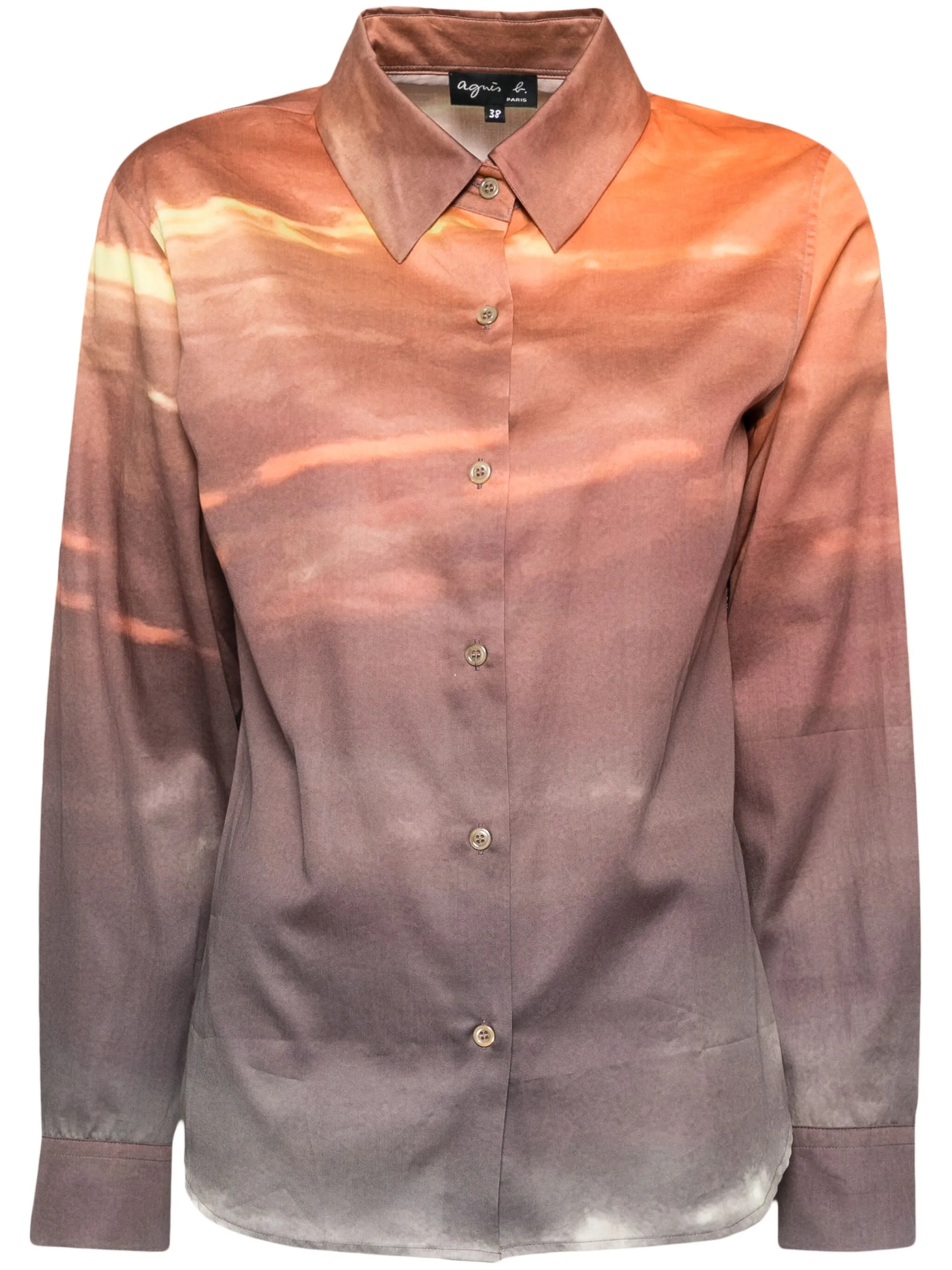 

Рубашка с графичным принтом Agnès B., оранжевый