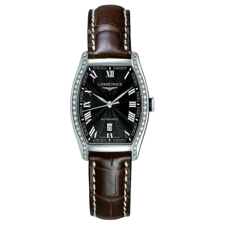 

LONGINES Часы Collection Automatic Mechanical Movement Women's Watch 26*30.6mm Black Dial Stainless Steel Case Leather Strap, Black Dial