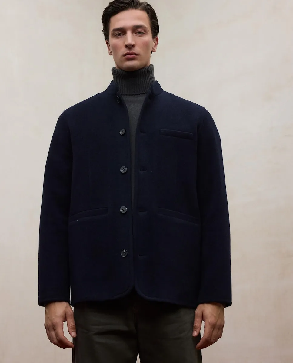 

Мужское пальто с застежкой на пуговицы и передними карманами Ecoalf, синий