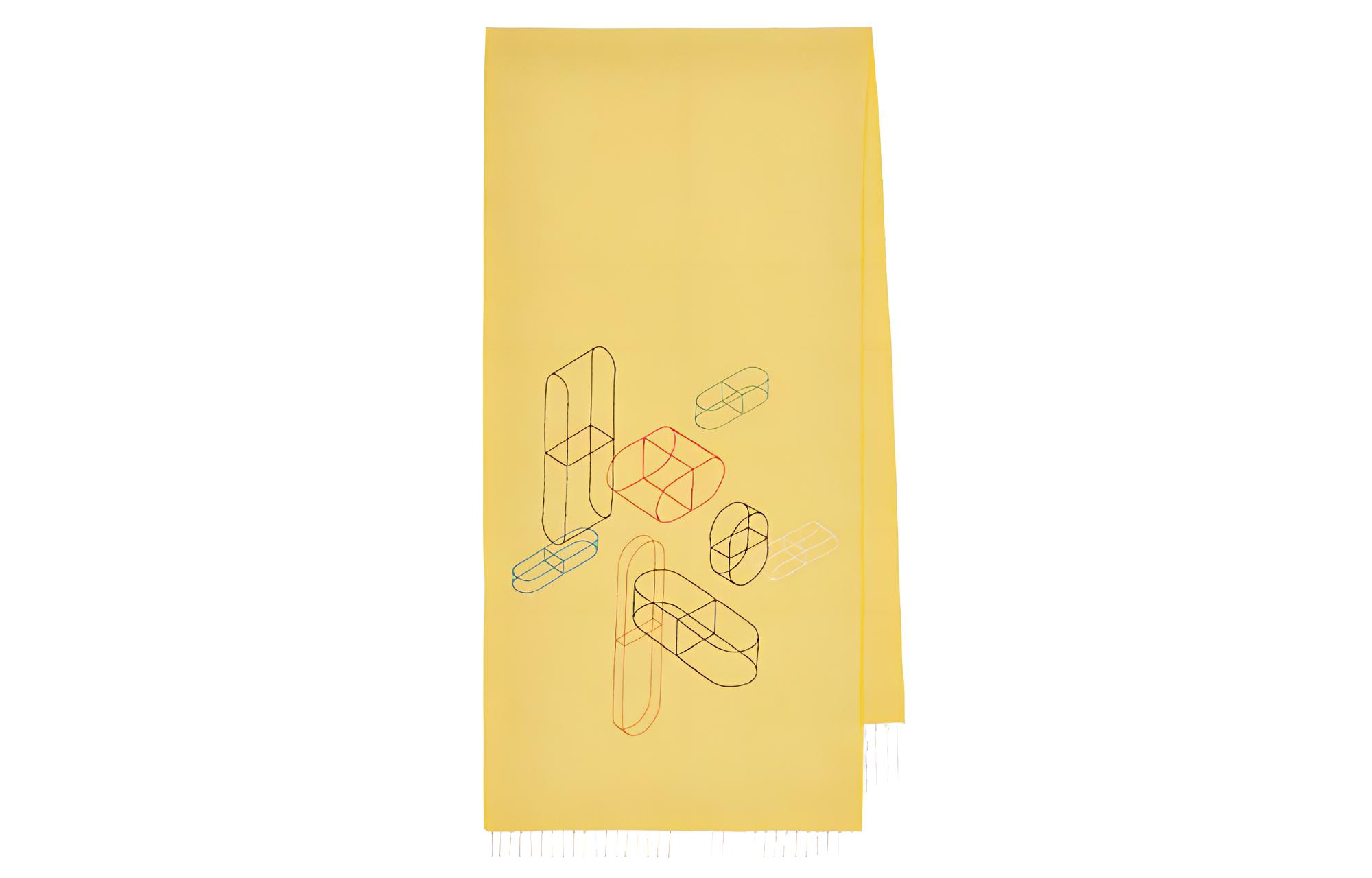 

Вязаный шарф HERMES мужской желтый