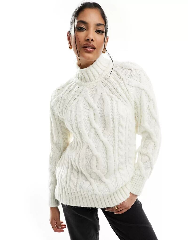 

Джемпер вязанной вязки с высоким воротником Superdry цвета Off White