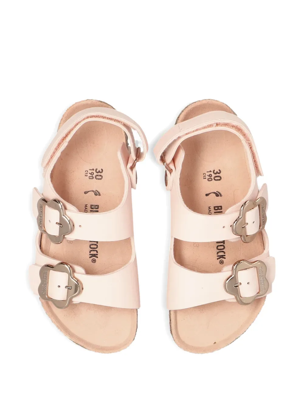 Сандалии Milano с пряжкой в виде цветка Birkenstock Kids, розовый — фото 4