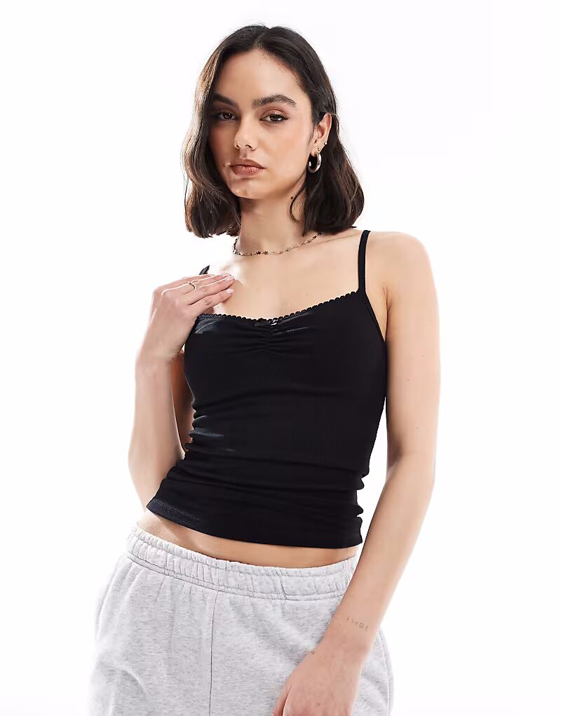 

Топ для сна Cotton On с розеткой черного цвета Cotton:On