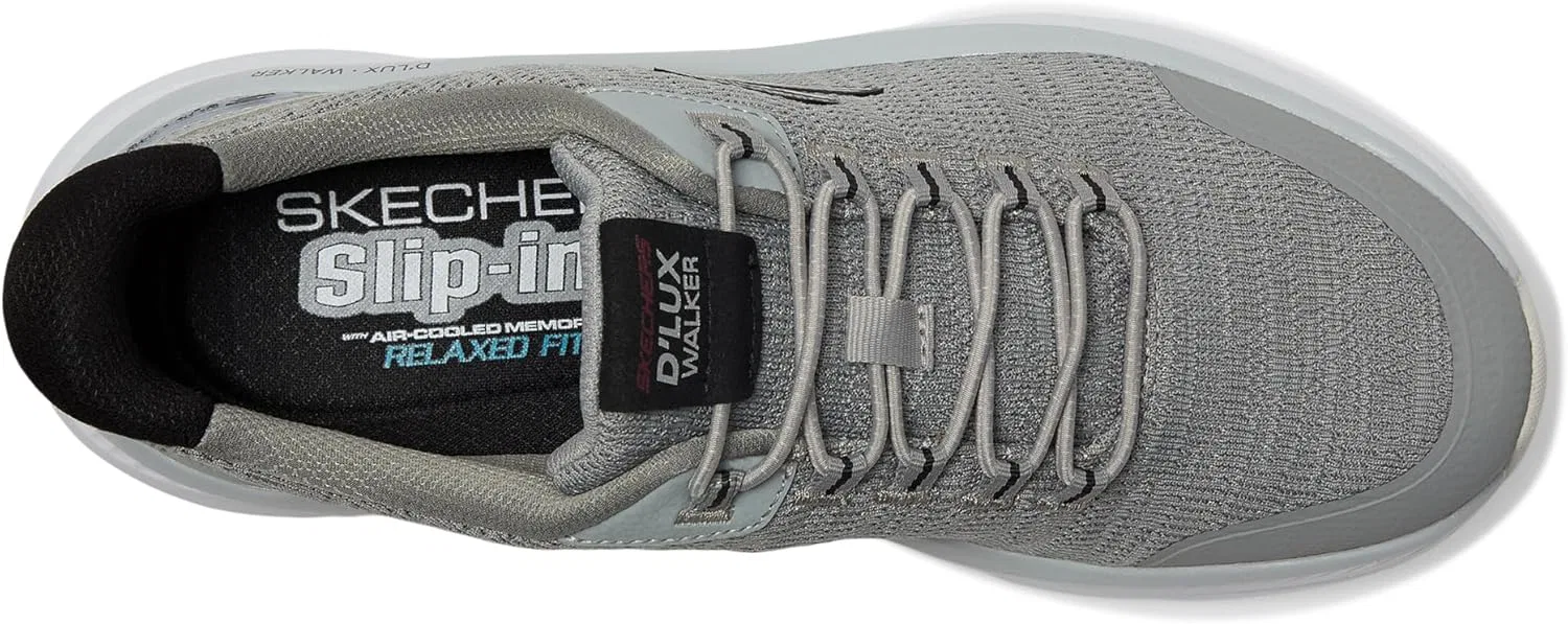 Мужские слипоны Skechers D'lux Walker 3.0 Drevven, 2-Grey Black — фото 2