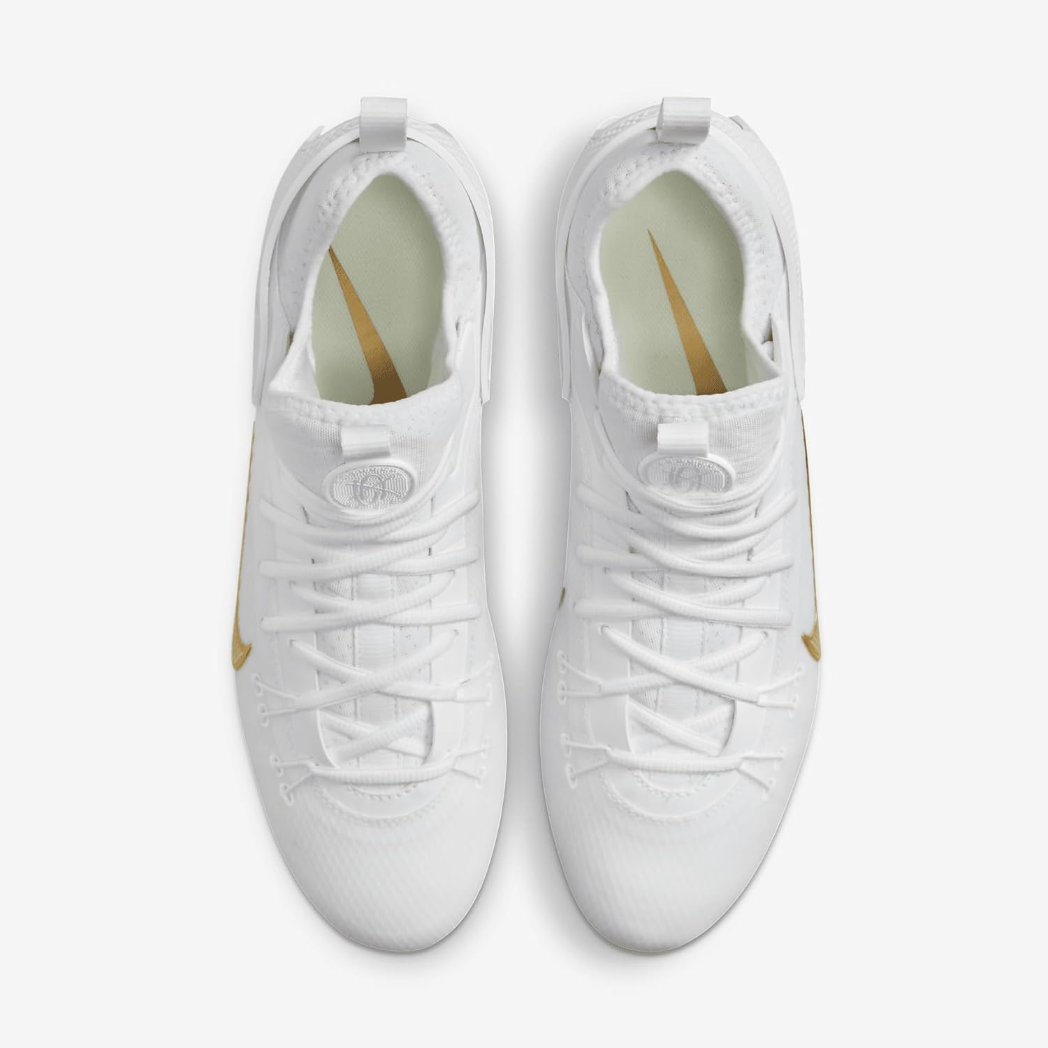 Бутсы для лакросса Nike Huarache 9 Elite Low, мужские, 9,5 м, командные красные (для больших детей, спортивная обувь, ОБУВЬ), White/White/Metallic Vivid Gold — фото 4