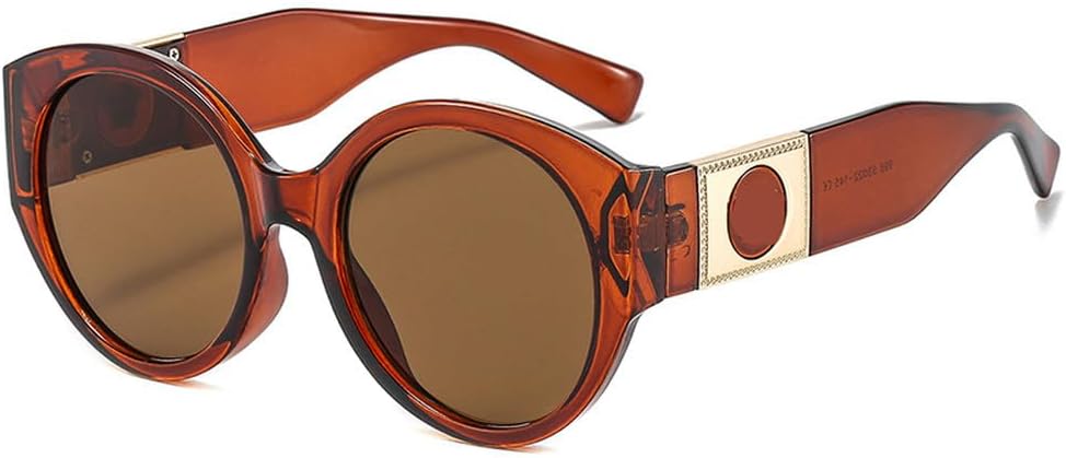 

Модные солнцезащитные очки в овальной оправе для мужчин и женщин, универсальные солнцезащитные очки в стиле ретро, ​​круглые, роскошные очки с защитой от УФ-излучения UV400 HVTVTLA, C6