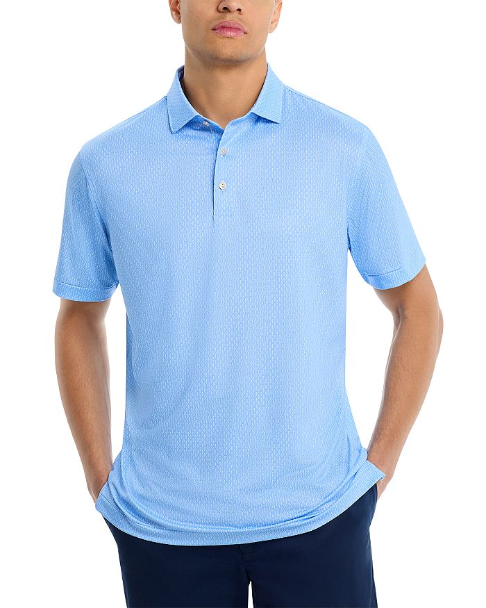 

Текстурная поло-рубашка для активного образа жизни Shake It Up Peter Millar, синий