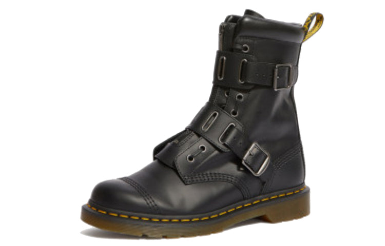 Мужские ботинки Dr. Martens Quynn из гладкой кожи с ремешками, черный — фото 2