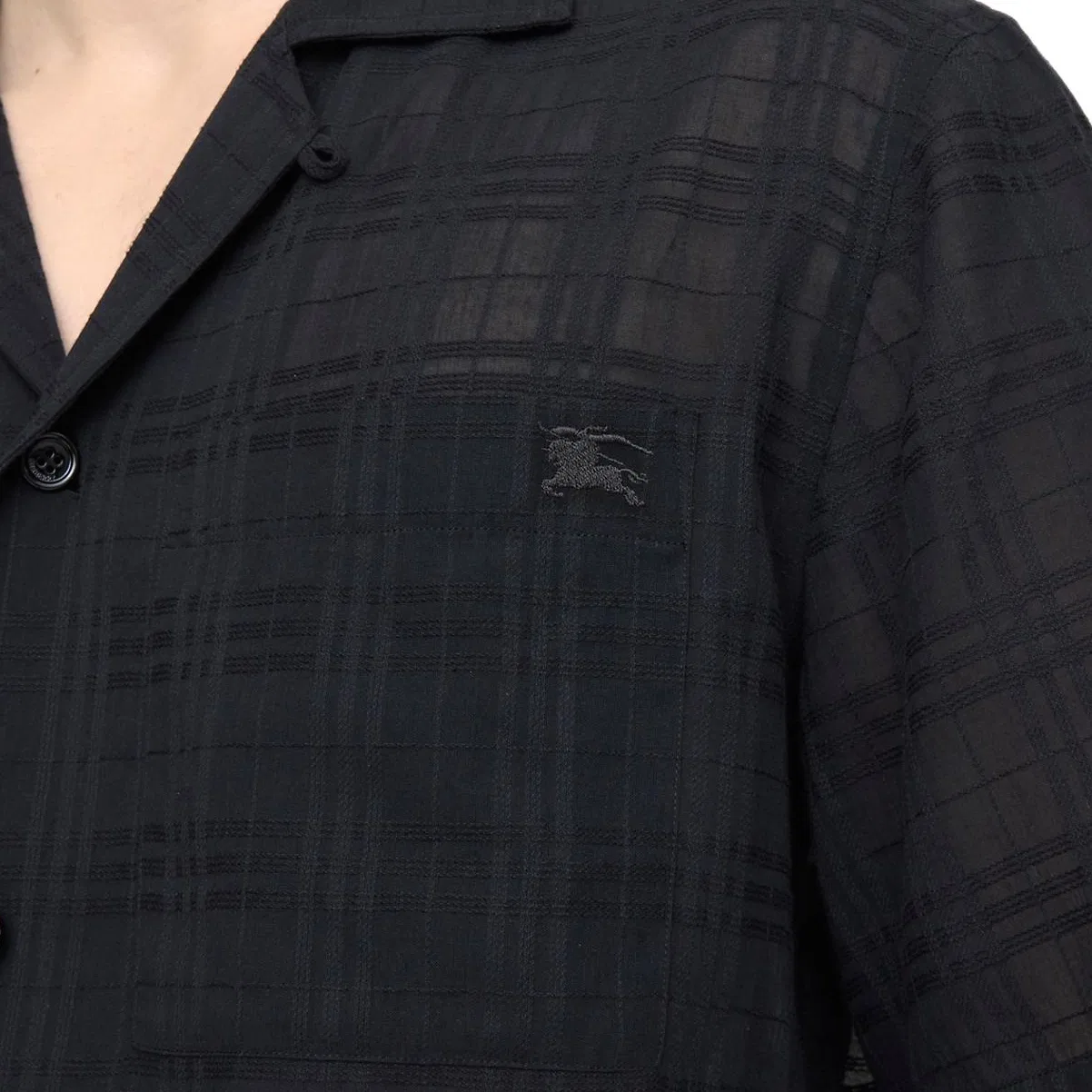 Рубашка Burberry с лацканами, черный — фото 4