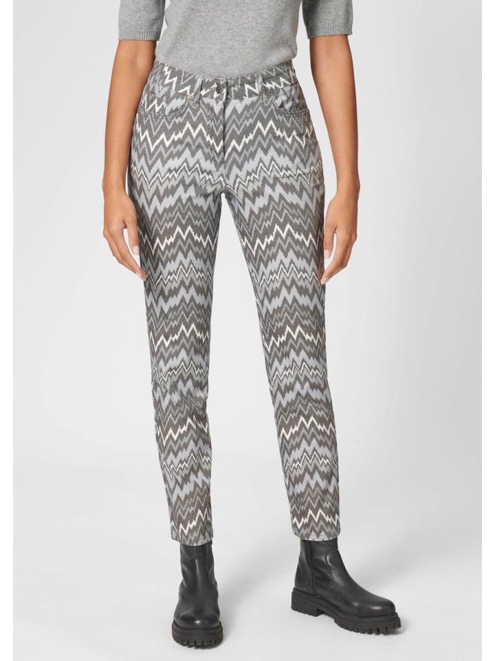 

MADELEINE Джинсы с принтом, пять карманов, серый/многоцветный