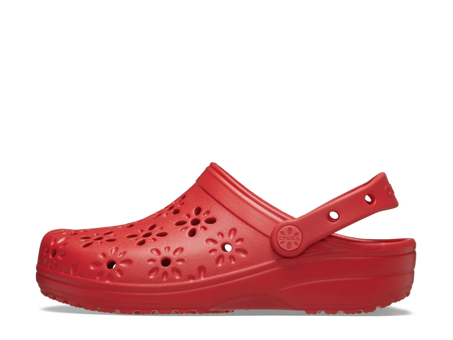 Сабо Crocs Floral Cut Out Clog - Women's, Cherry Red — фото 3