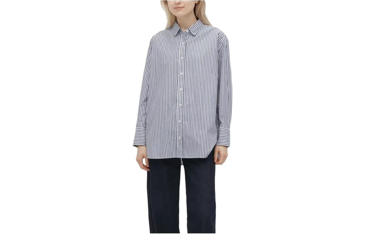 

Рубашка женская Uniqlo, темно-синий, Серый, Рубашка женская Uniqlo, темно-синий