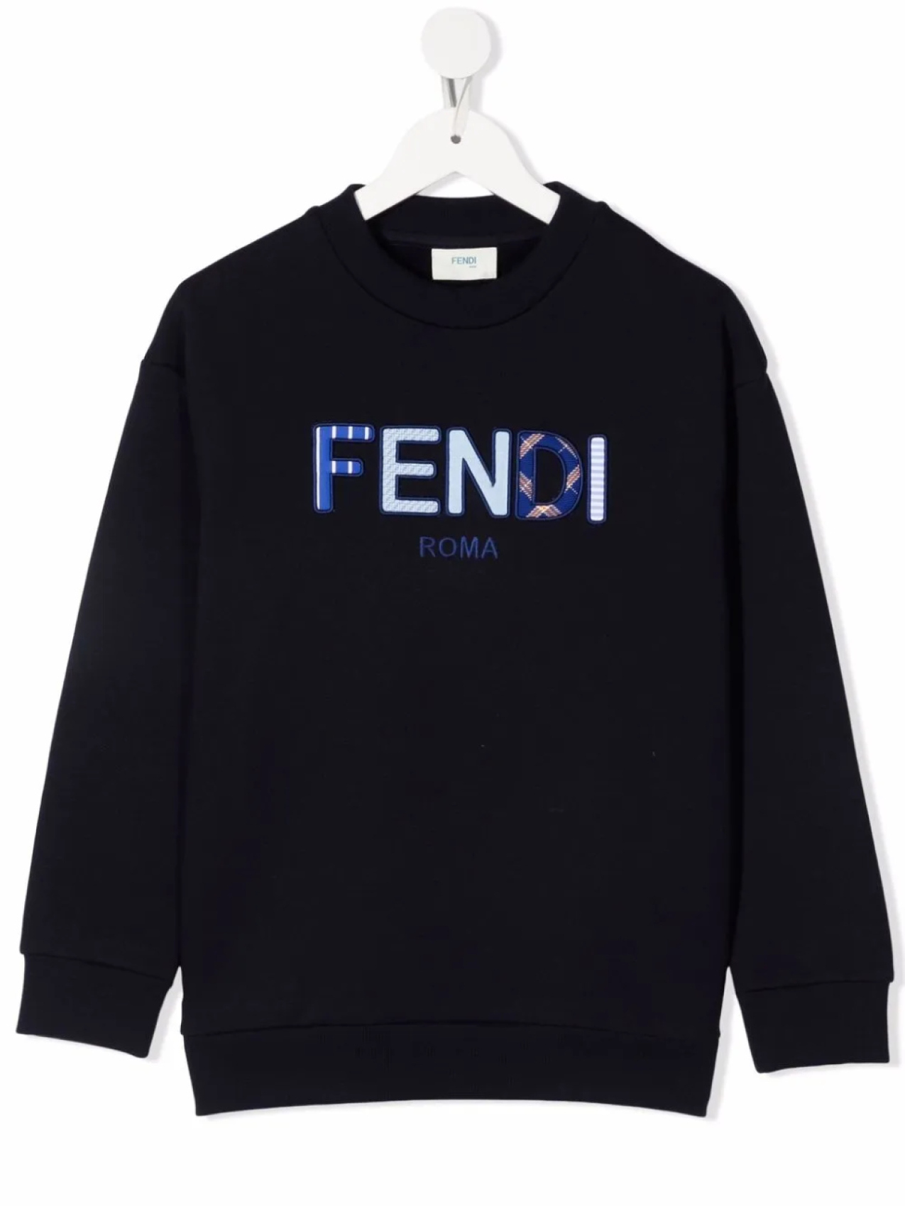 

Толстовка с нашивкой-логотипом Fendi Kids, синий