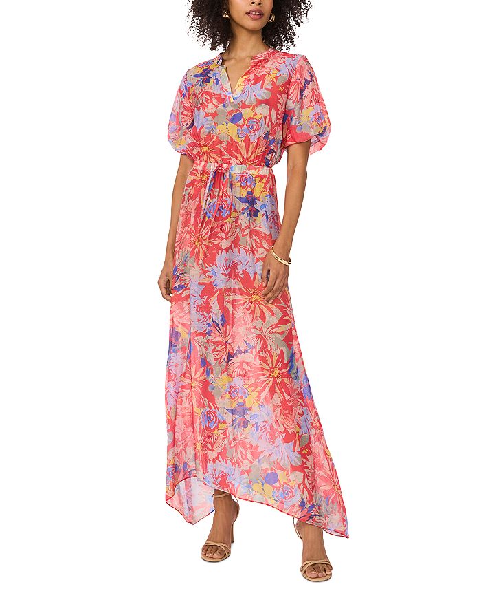 

Платье макси с пышными рукавами VINCE CAMUTO, красный