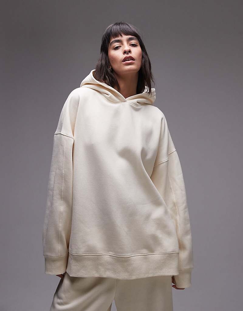 

Topshop Premium – худи oversize цвета экрю