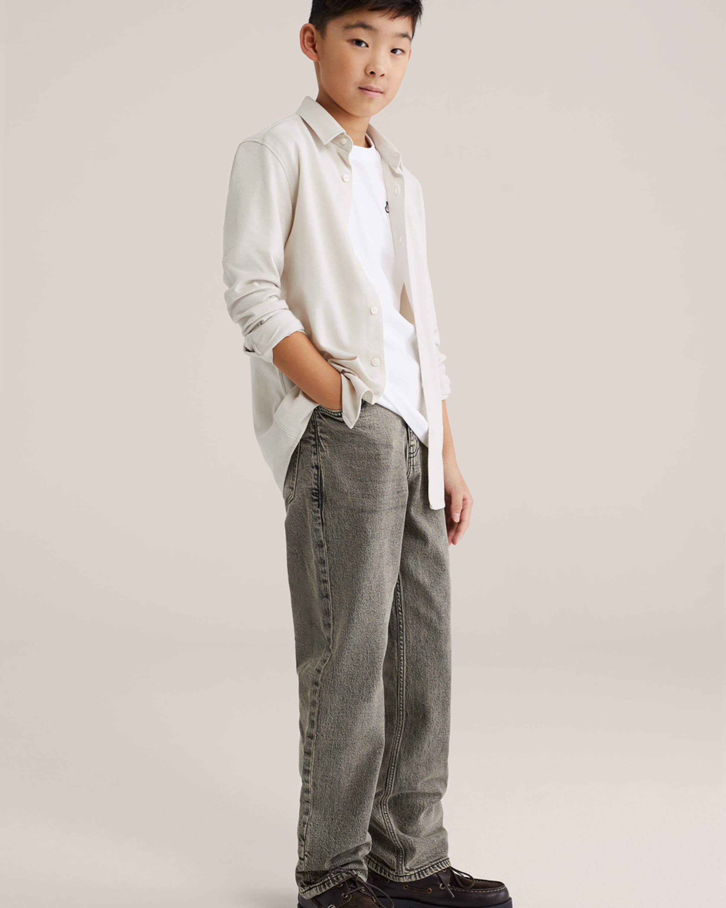 WE Fashion Рубашка на пуговицах Regular fit в цвете Ecru — фото 4