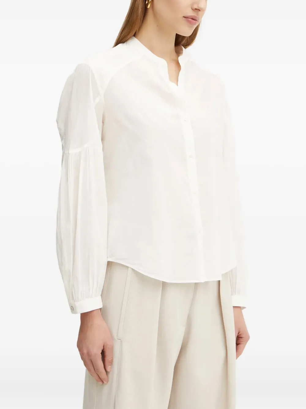 

Блузка на пуговицах с объемными рукавами Boss, белый