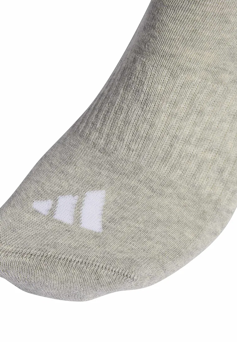Носки спортивные, 3 пары, 3-Stripes Cushioned Sportswear, Adidas, белый/черный/серый — фото 3