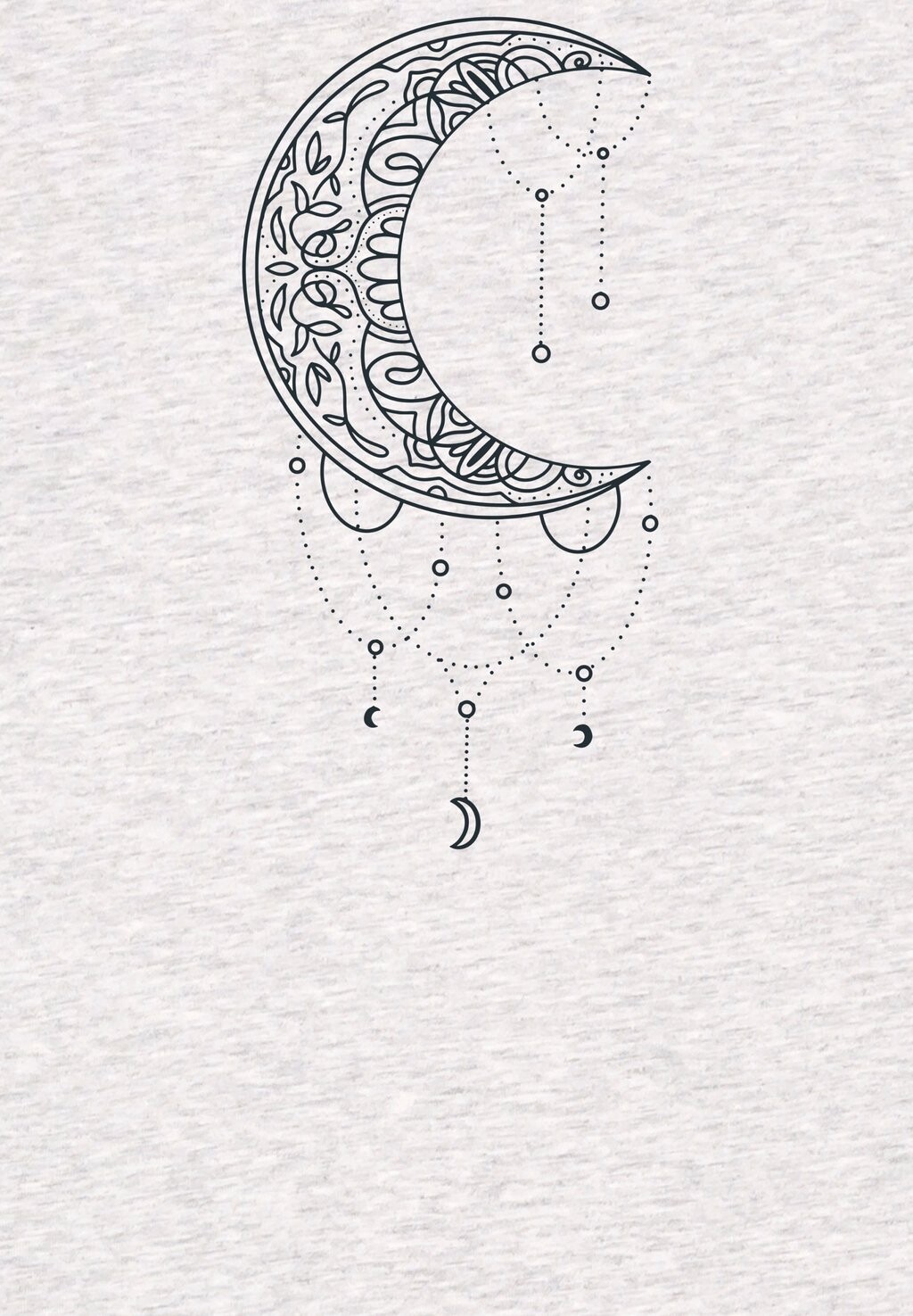 

Футболка с принтом MANDALA MOON watapparel, цвет Mottled Light Grey