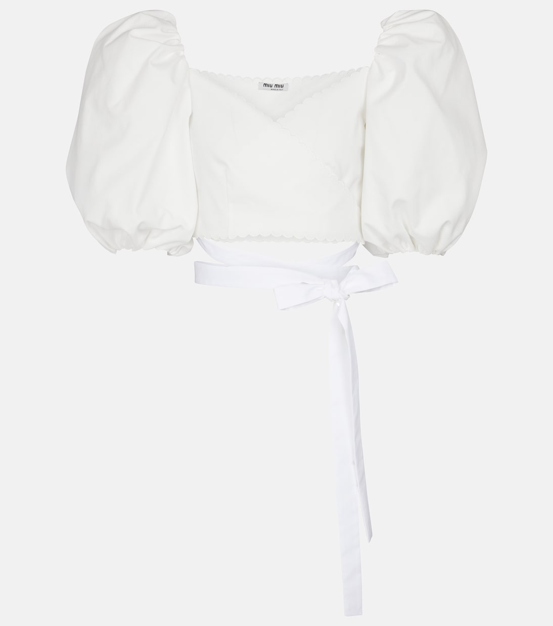 

Короткая хлопковая блузка Miu Miu, Talco
