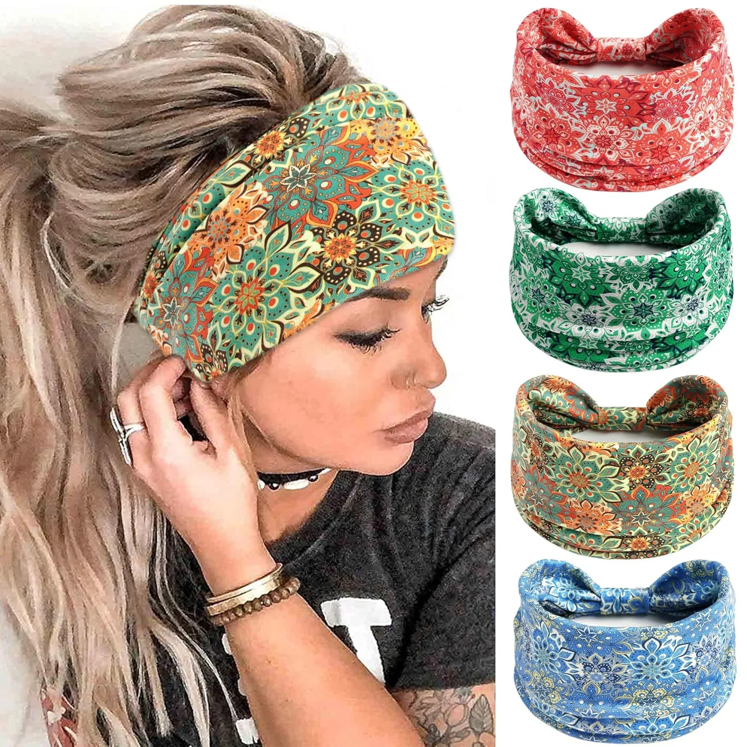 Женские повязки на голову FULZTEY с цветочным принтом Fulztey, Style 78