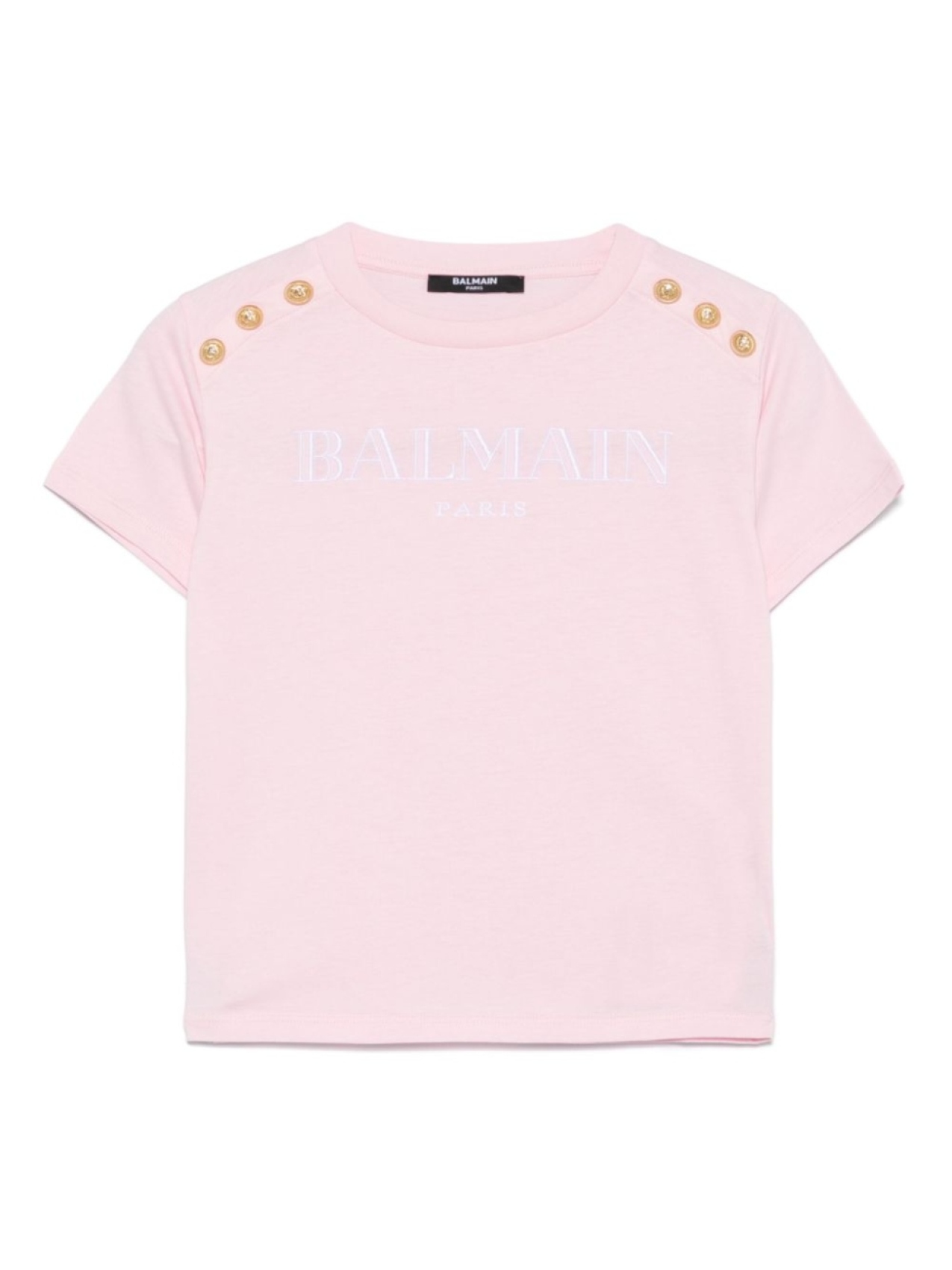 

Balmain Kids футболка с вышитым логотипом, розовый