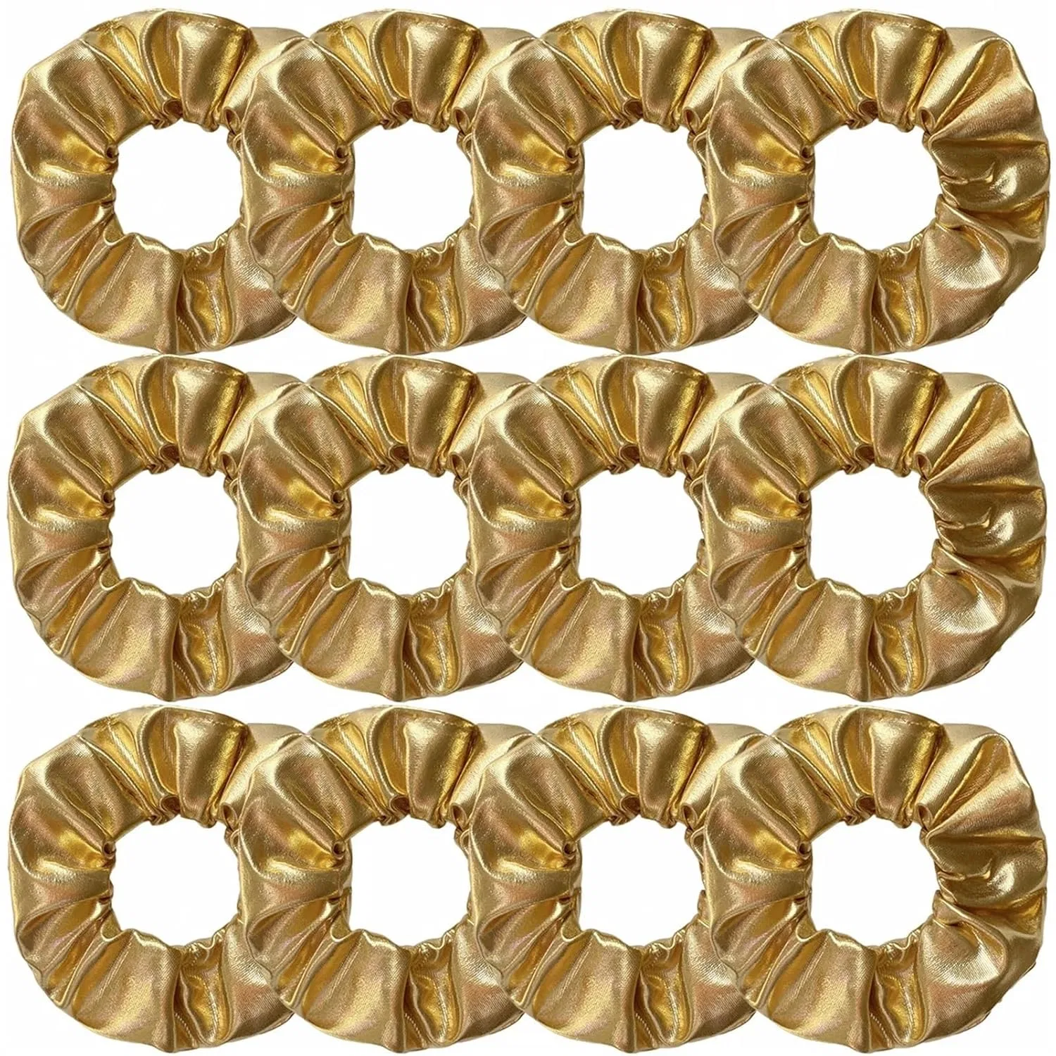 Набор резинок для волос в металлических цветах, 12 шт. Sfoikvg, 12Pcs Gold