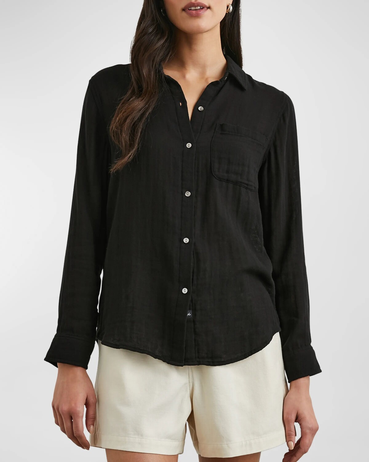 

Рубашка Ellis Gauze на пуговицах спереди Rails, цвет Black