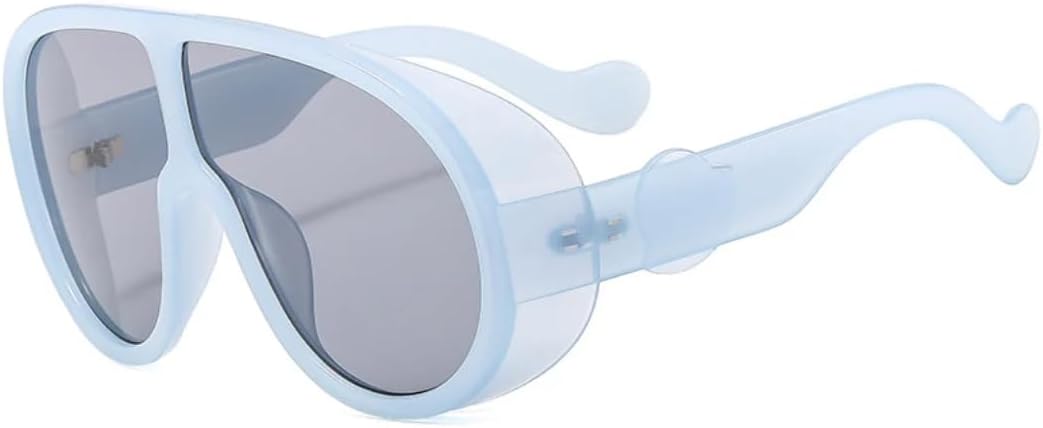 

Винтажные крутые большие солнцезащитные очки в толстой оправе для женщин и мужчин в стиле панк, для активного отдыха, спорта, походов, с защитой от УФ-излучения UV400 TVTBBVV, Blue Gray