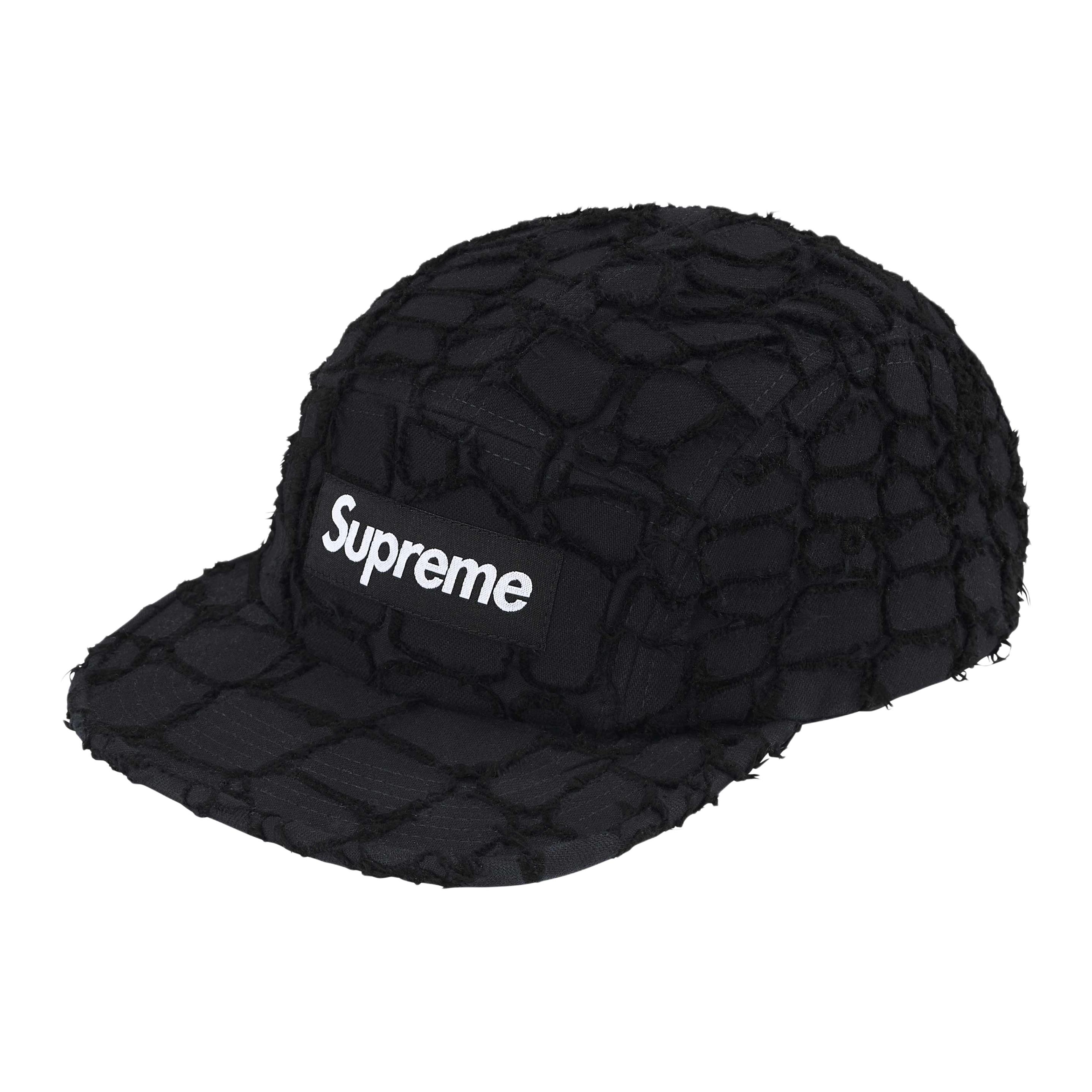 

Supreme Потрёпанная крокодиловая джинсовая кепка кемп, Black