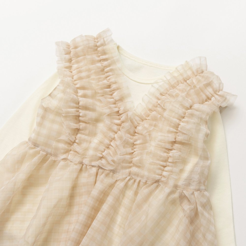 Комплект из жилета и комбинезона из тюля. Branshes, ivory — фото 3