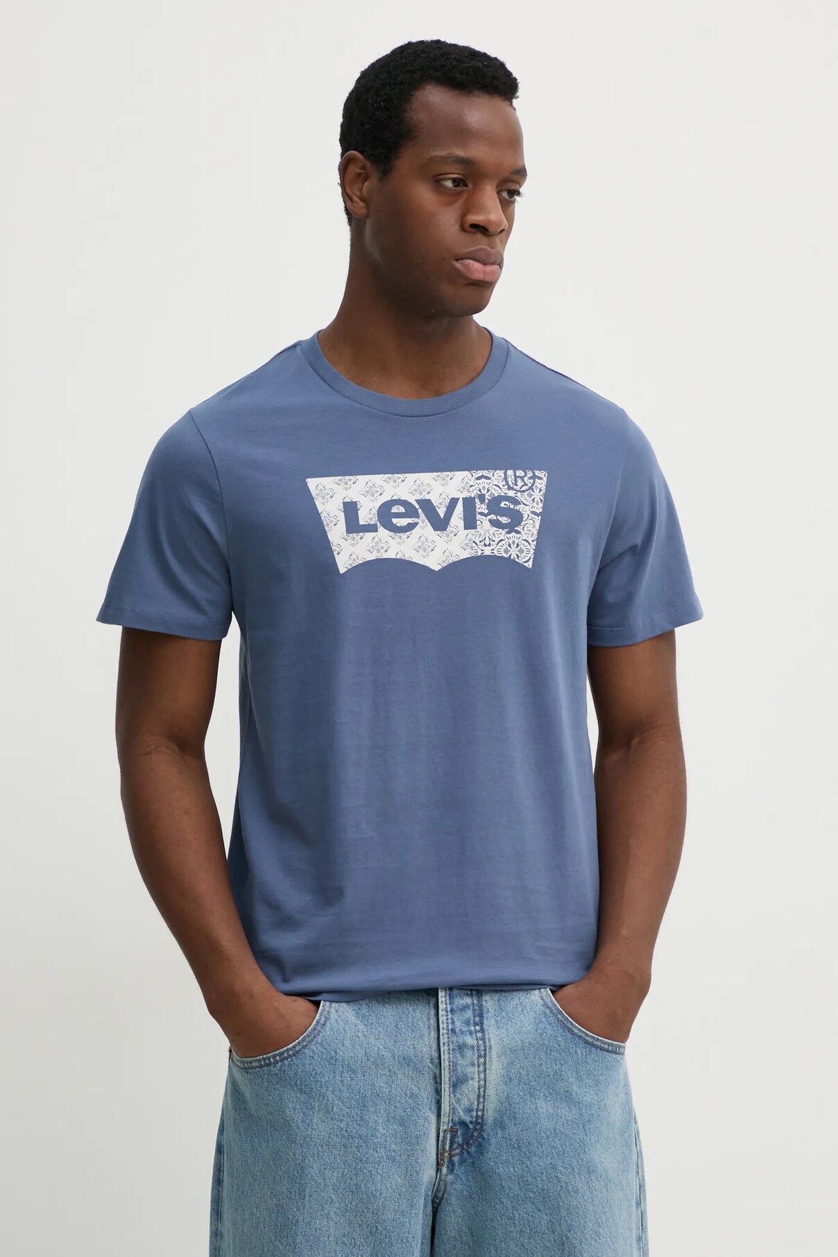 

Футболка из хлопка ФУТБОЛКА С КРУГЛЫМ ВЫРЕЗОМ И ГРАФИЧЕСКИМ УЗОРОМ Levi'S, синий