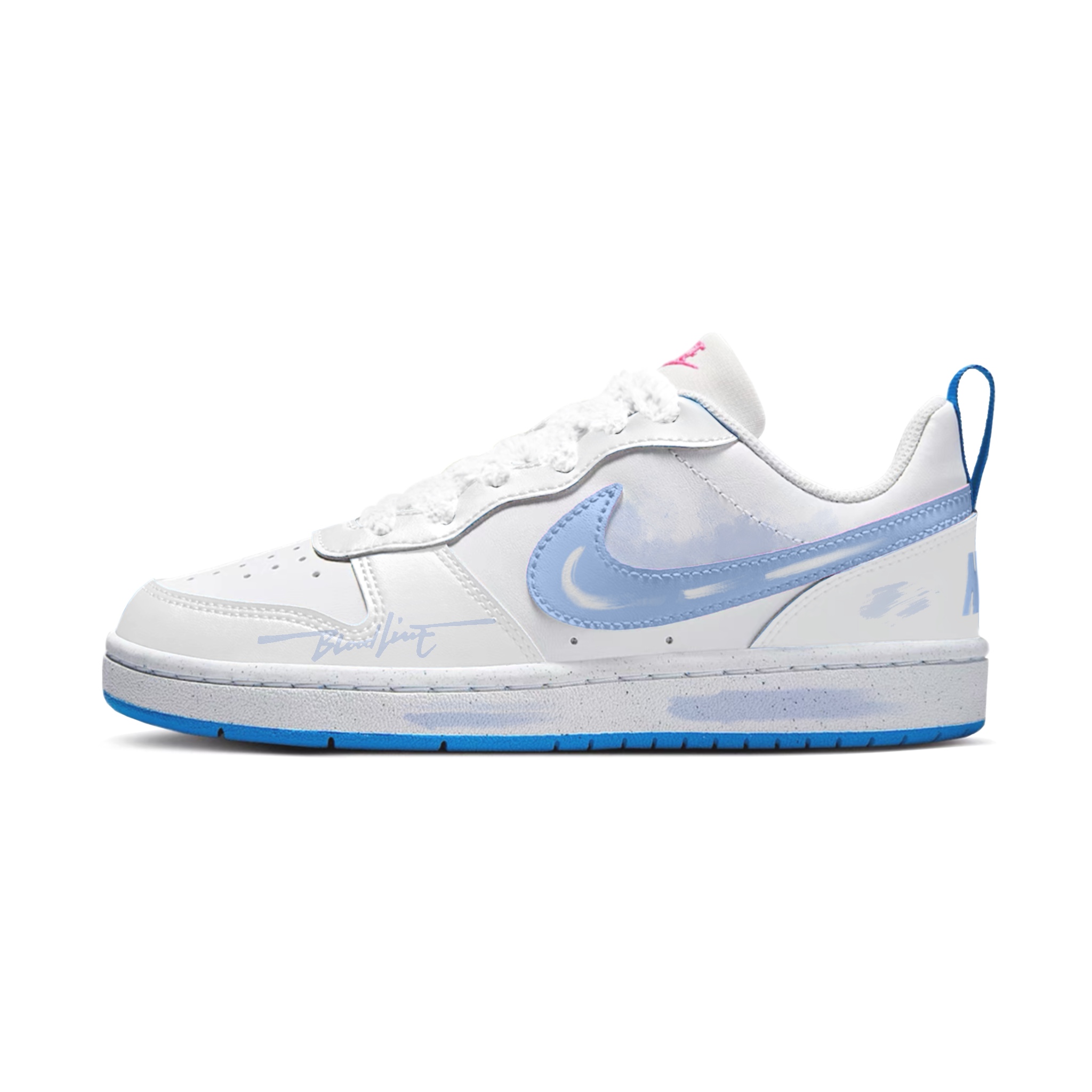 

Nike Кроссовки для скейтбординга Court Borough Cold Sky Reflects White Slip Resistant Abrasion Resistant Low top для детей