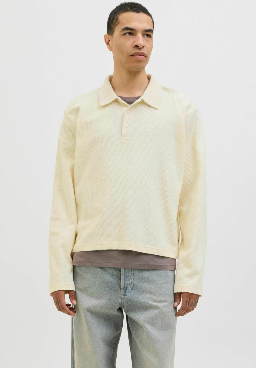

Рубашка поло Long sleeved top Jack & Jones, кремовый